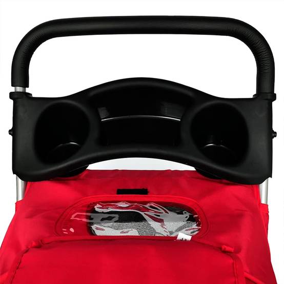 Poussette pour animaux acier et polyester rouge 80 x 37 x 99 cm - PANGIVO - Image 5