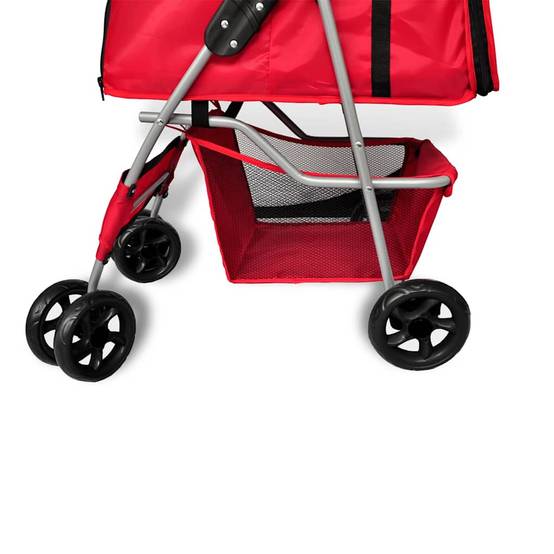 Poussette pour animaux acier et polyester rouge 80 x 37 x 99 cm - PANGIVO - Image 7