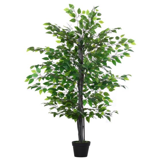 Arbre Artificiel Plante Artificielle ficus H.1,45 m Tronc Branches Liane Lichen Feuilles Grand réalisme Pot Inclus - Image 1