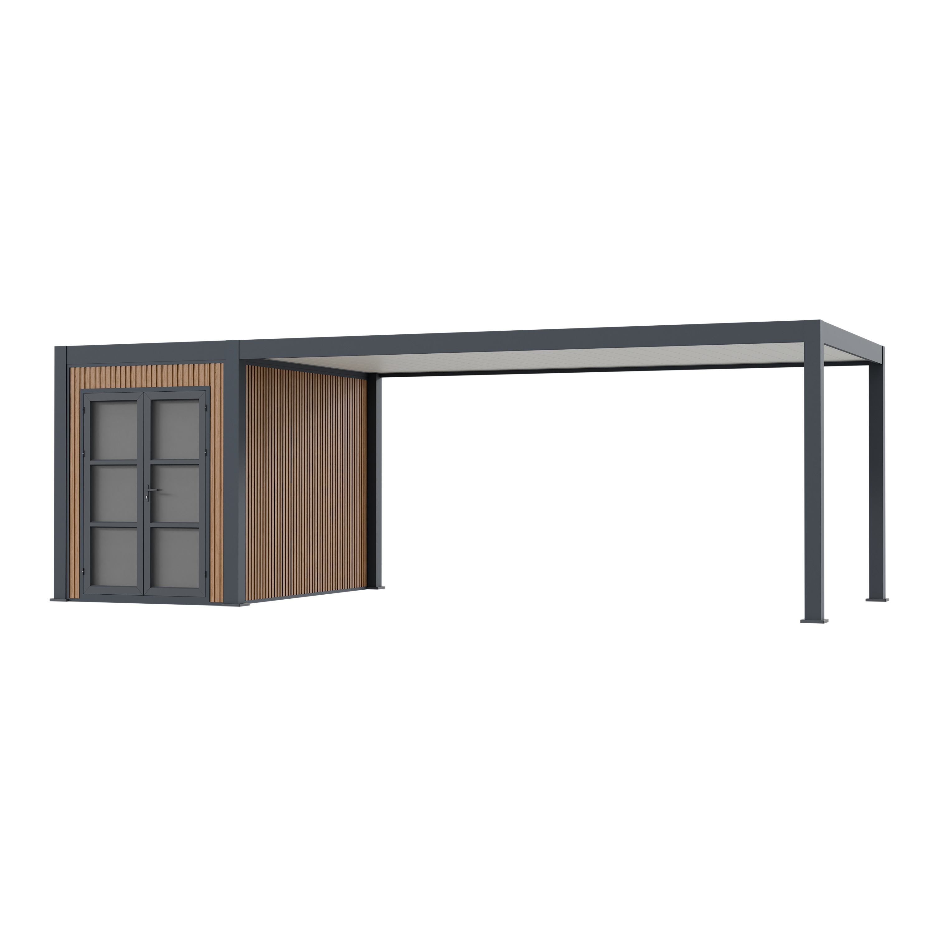 Carport Aluminium DENVER Abri de Jardin Composite Inclus - 330 x 760 cm - 24,94 m² / local 5 m² - 1 Voiture - Image 4