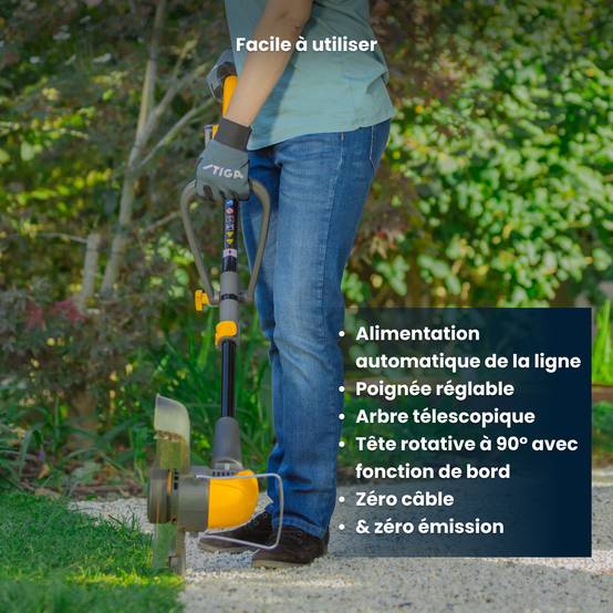Stiga - Kit coupe-bordures GT 300e sans fil, 20V 2Ah, tête rotative, 2 batteries incluses - STIGA - Image 4