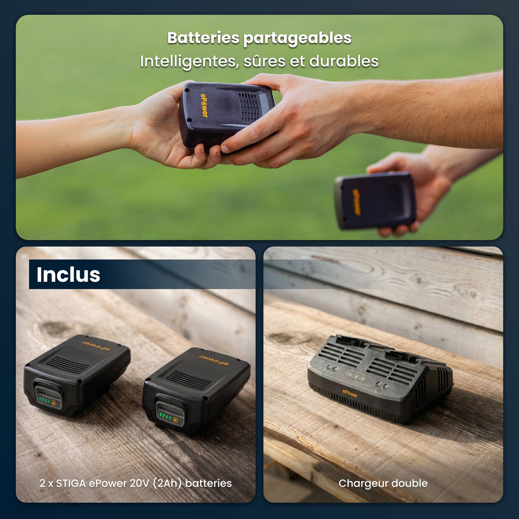Stiga - Kit coupe-bordures GT 300e sans fil, 20V 2Ah, tête rotative, 2 batteries incluses - STIGA - Image 3