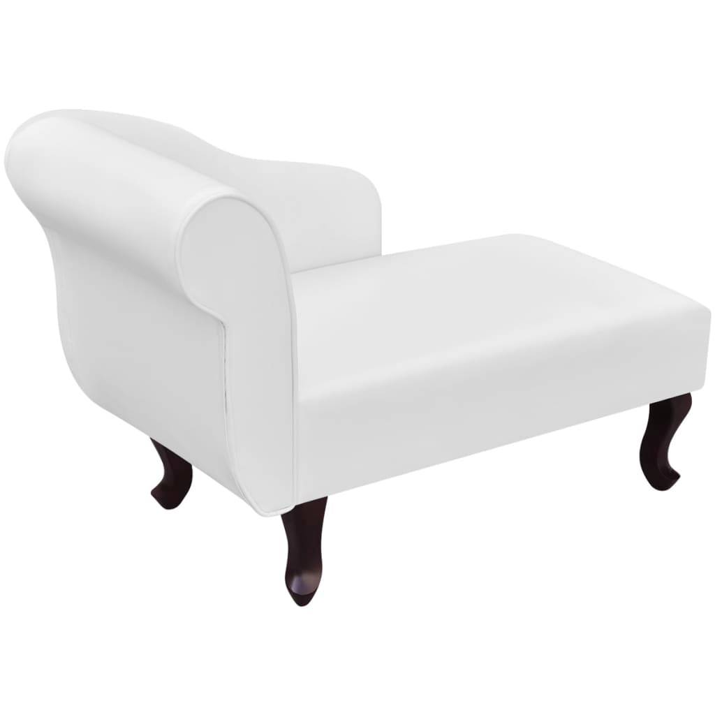 Maison Chic - Bain de soleil - Transat - Chaise longue Blanc Similicuir - MEUBLE PRO - Image 3