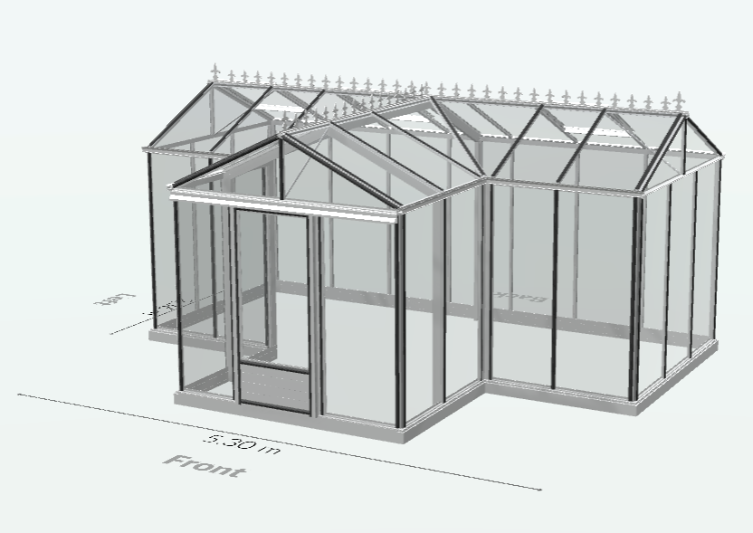 20m² - Serre en verre trempé - Euro T Classic - Alu - 20m² - ALUMINIUM - L'atelier Des Serres - Image 7