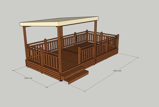 TERRASSE AUTOPORTEE 6M X 3M avec PERGOLA 3MX3M - Image 5