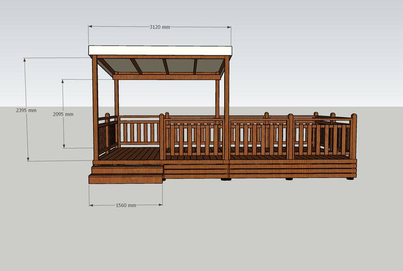 TERRASSE AUTOPORTEE 6M X 3M avec PERGOLA 3MX3M - Image 4