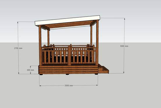 TERRASSE AUTOPORTEE 6M X 3M avec PERGOLA 3MX3M - Image 3
