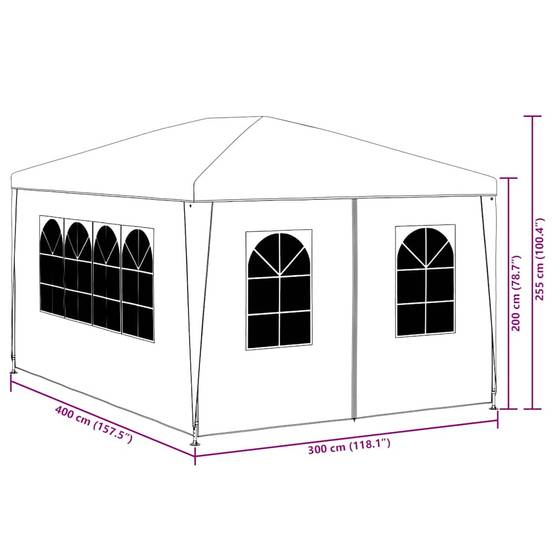 ComfortXL - Tente de Réception Acier Jardin Marché avec 3 Parois Amovibles 3x4 m Vert - ComfortXL Outdoor Living - Image 5