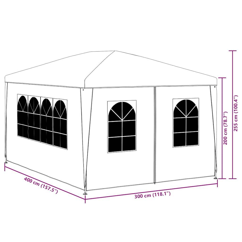 ComfortXL - Tente de Réception Acier Jardin Marché avec 3 Parois Amovibles 3x4 m Vert - ComfortXL Outdoor Living - Image 5