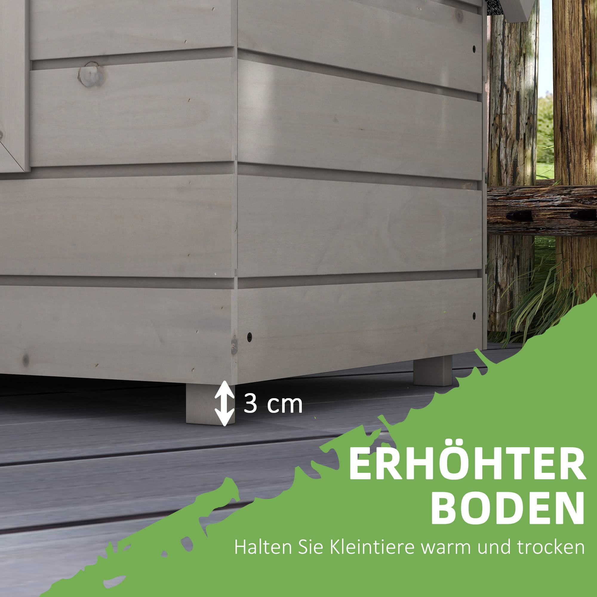 Maison chat bois étanche niche toit asphalte couvercle rabattable fenêtre hiver abri outdoor jardin balcon 87x52x44 cm gris - Image 6
