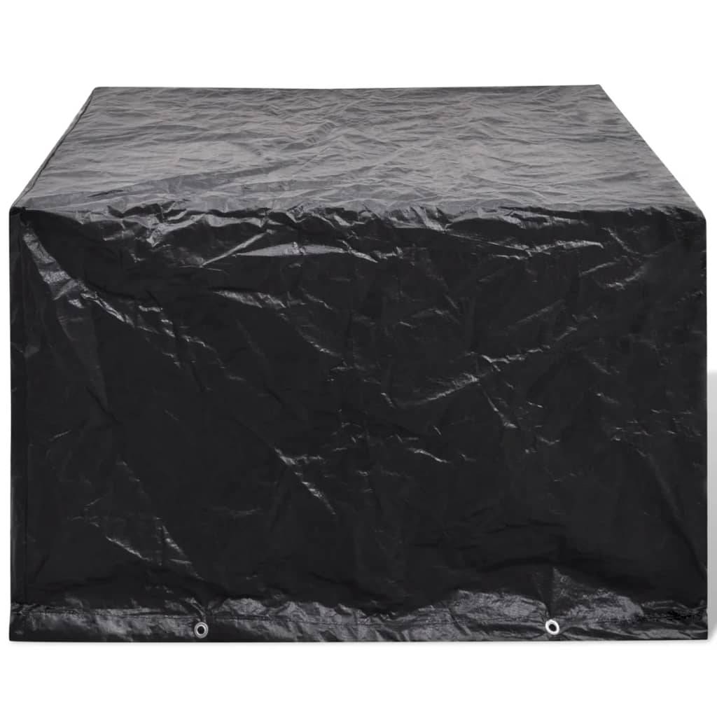 Lot de 2 Housses Carrées PE Imperméable pour Table et Chaises de Jardin Noir 135x135x90 cm – ComfortXL Outdoor Living - Image 3