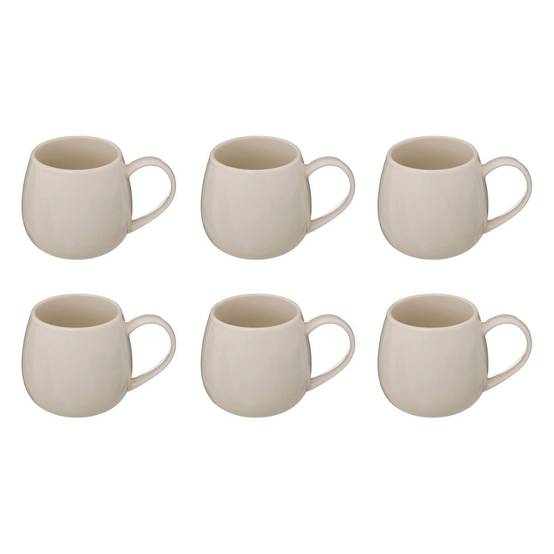 Lot de 6 Mugs en Porcelaine "Nora" 30cl Blanc - Image 1