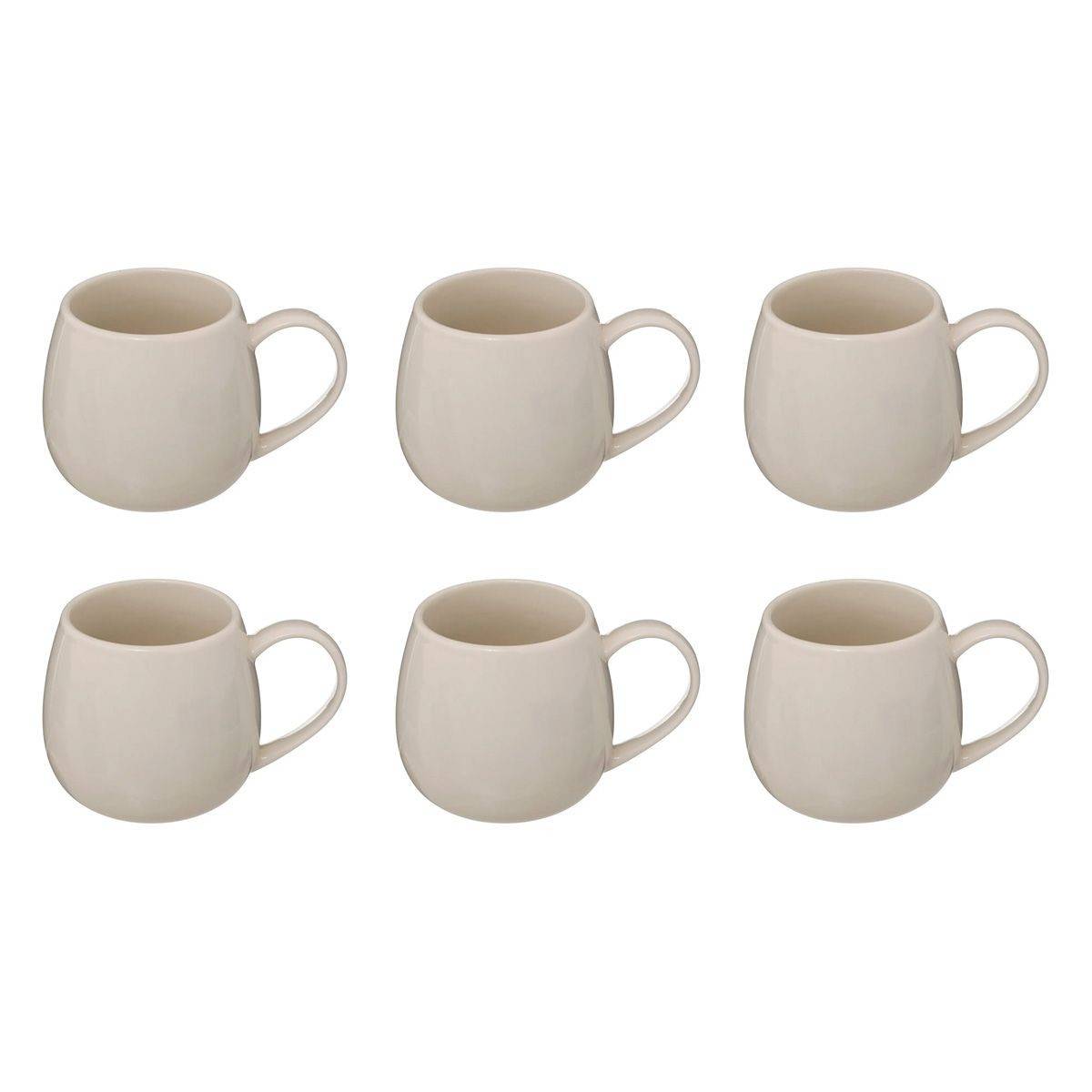 Lot de 6 Mugs en Porcelaine "Nora" 30cl Blanc - Image 1