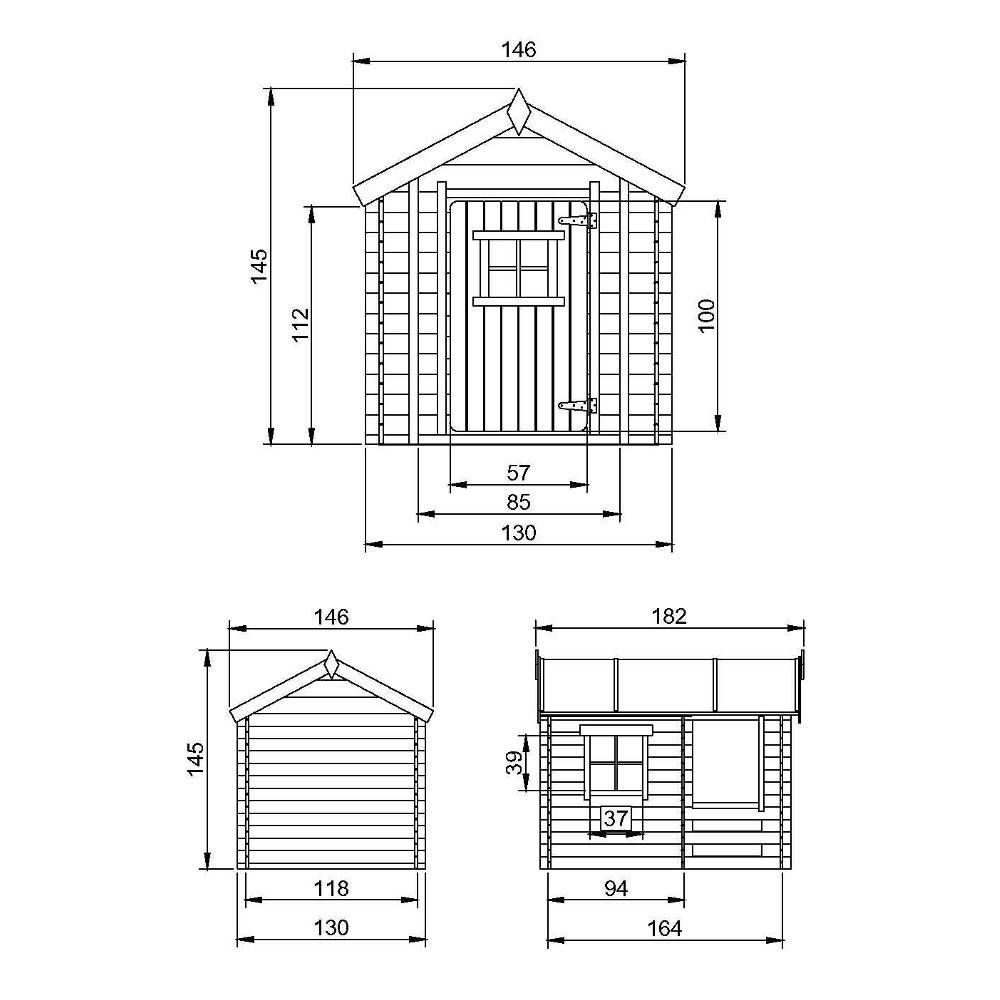 Timbela - Maison en bois pour enfants 182x146xH145cm/ 1,1 m² - Maison jardin enfant exterieur bois - 19 mm d’épaisseur - Timbela M501A - Image 5