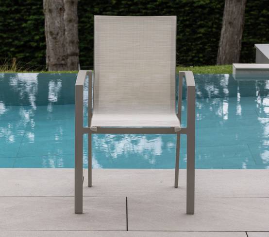Ensemble table et chaises de jardin 8 places gris ROME - Image 4