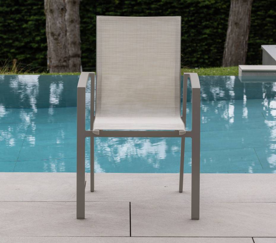 Ensemble table et chaises de jardin  8 places  gris  ROME - Image 4