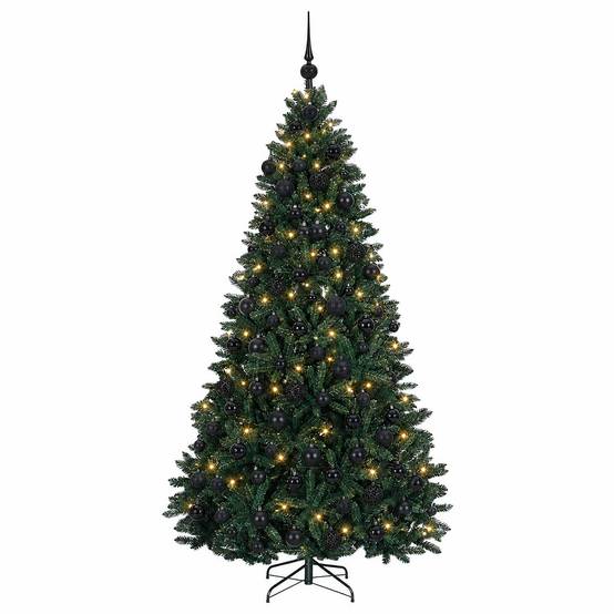 Vidaxl - Sapin de Noël artificiel vert foncé avec boules 180 cm 300 LED vidaXL 3466462 - Image 5
