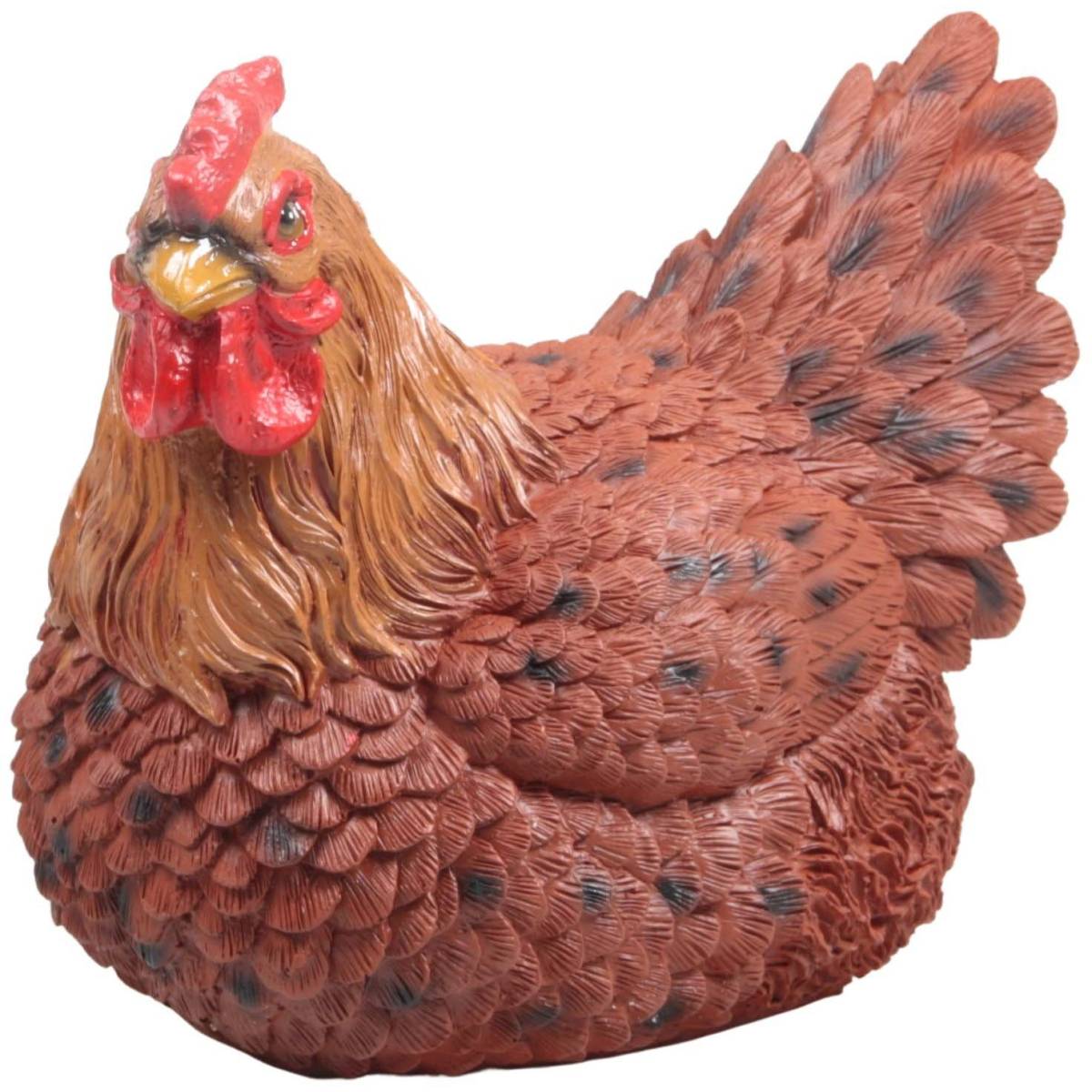 Farmwood Animals - Poule couvant en résine coloris brun 24 x 18 x 20 cm - Image 1