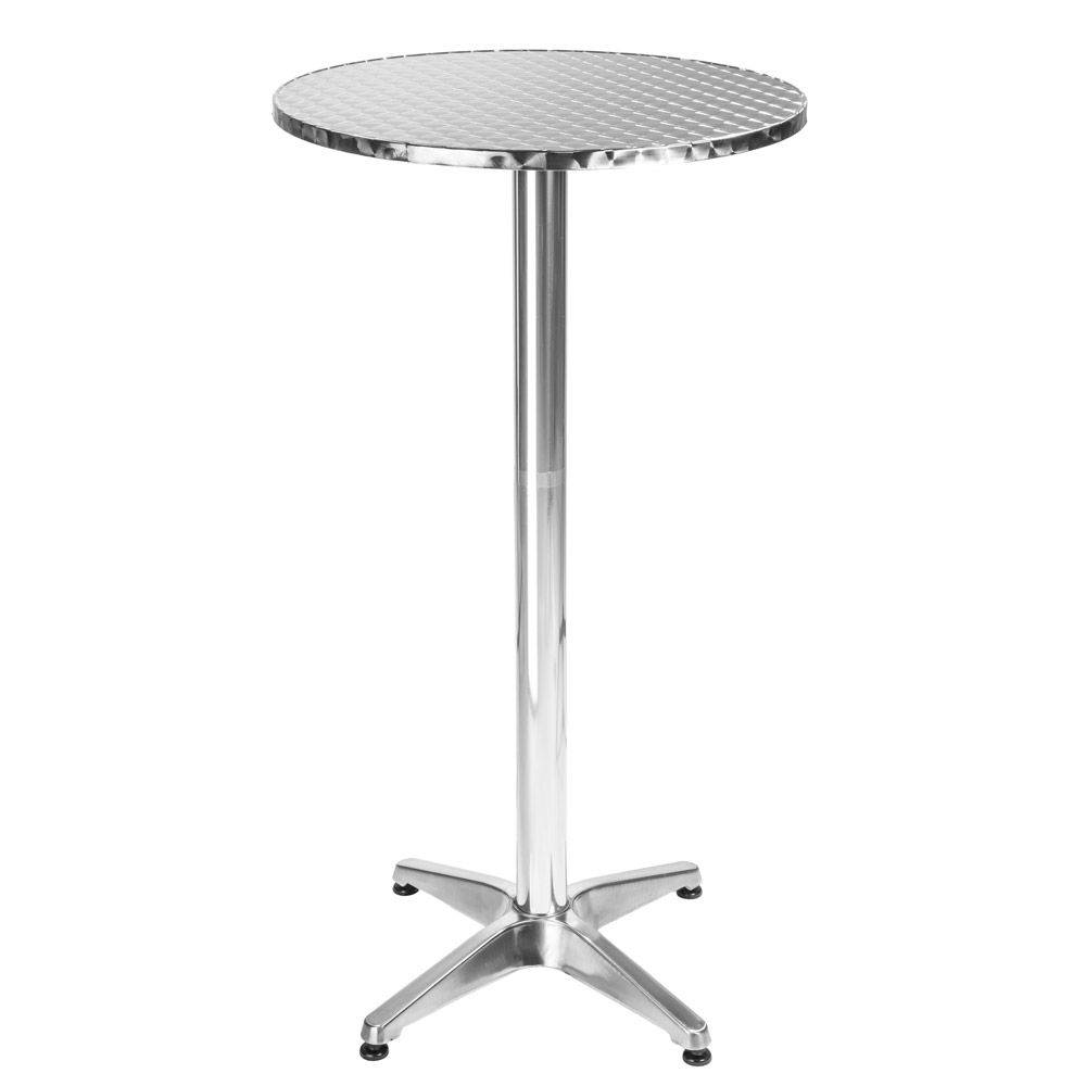 Helloshop26 - Mange debout aluminium diamètre table 60 cm diamètre pied 5,8 cm non-pliable hauteur réglable 70/110 cm gris - Image 2