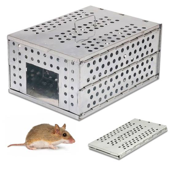 Piège à Rongeurs Rats et Souris - Pliable en Acier Galvanisé 30x22x15 cm - Sans Blessure - Réutilisable, Naturelle et Efficace - Image 1