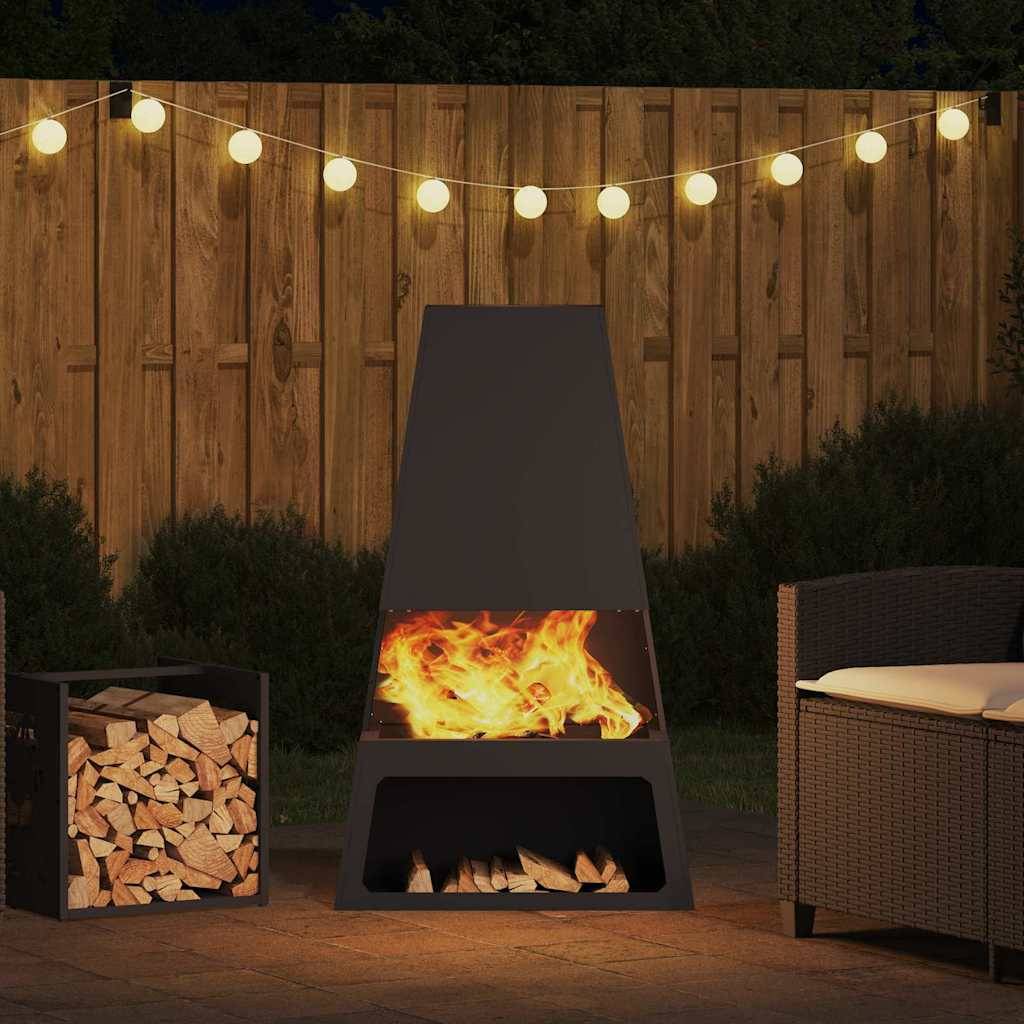 Cheminée mexicaine design 100cm en acier pour jardin Noir – ComfortXL Outdoor Living - Image 4