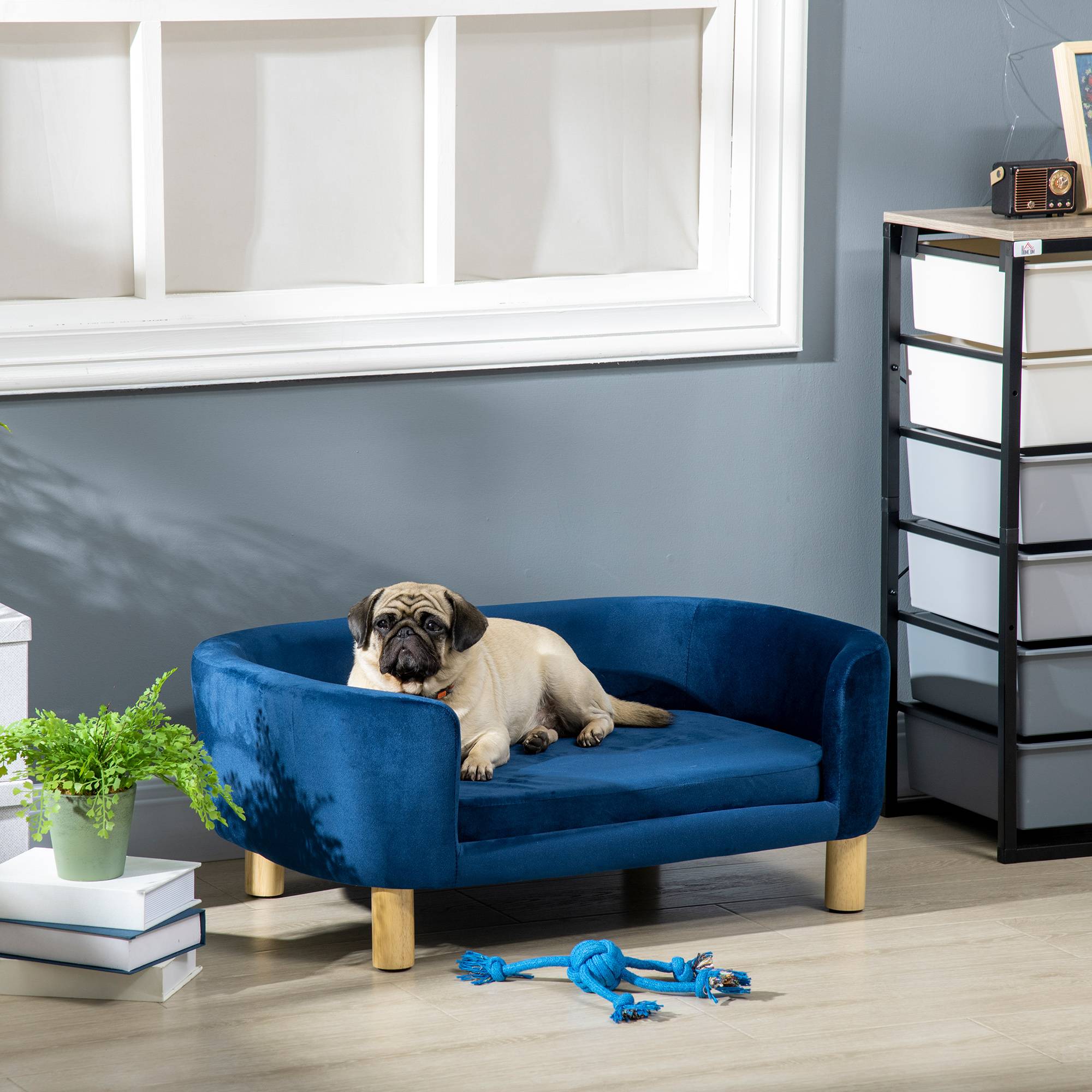 Sans Marque - Lit intérieur chien canapé chats petits chiens 10kg max bleu - Image 3