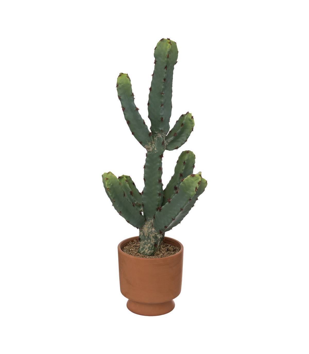Plante artificielle Cactus dans Pot en Terre cuite H 49 cm - Image 1