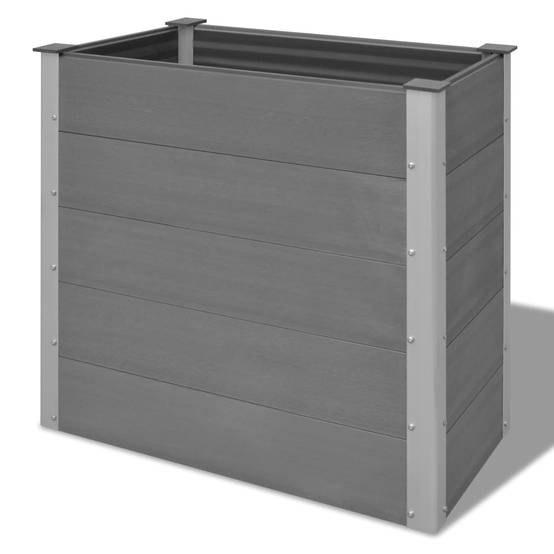Jardinière lit surélevé plantes fleurs jardin WPC 100 x 50 x 91 cm gris - Image 1