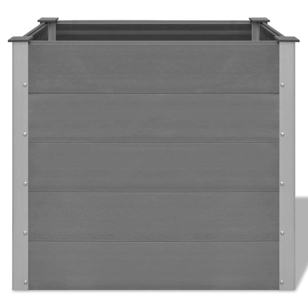 Jardinière lit surélevé plantes fleurs jardin WPC 100 x 50 x 91 cm gris - Image 2