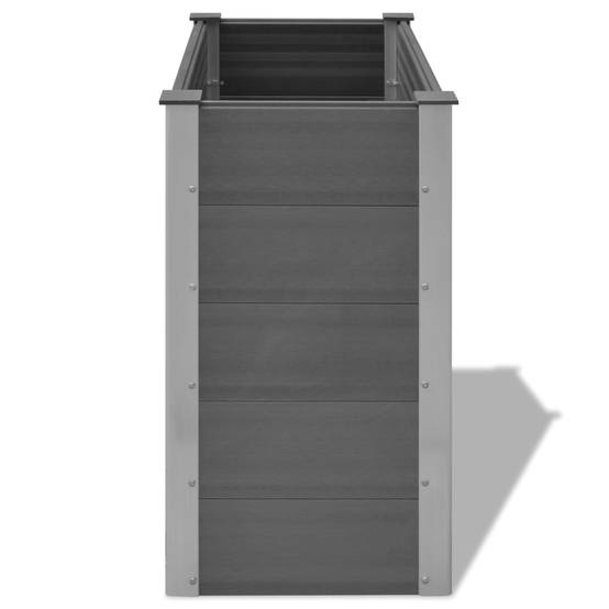 Jardinière lit surélevé plantes fleurs jardin WPC 100 x 50 x 91 cm gris - Image 4