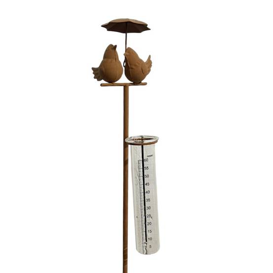 La Grande Prairie - Pluviomètre couple d'oiseau 13x11x110cm - Image 3