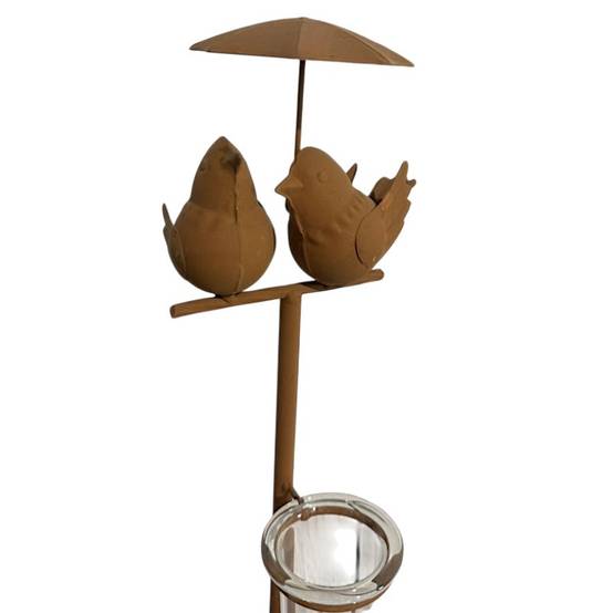 La Grande Prairie - Pluviomètre couple d'oiseau 13x11x110cm - Image 4