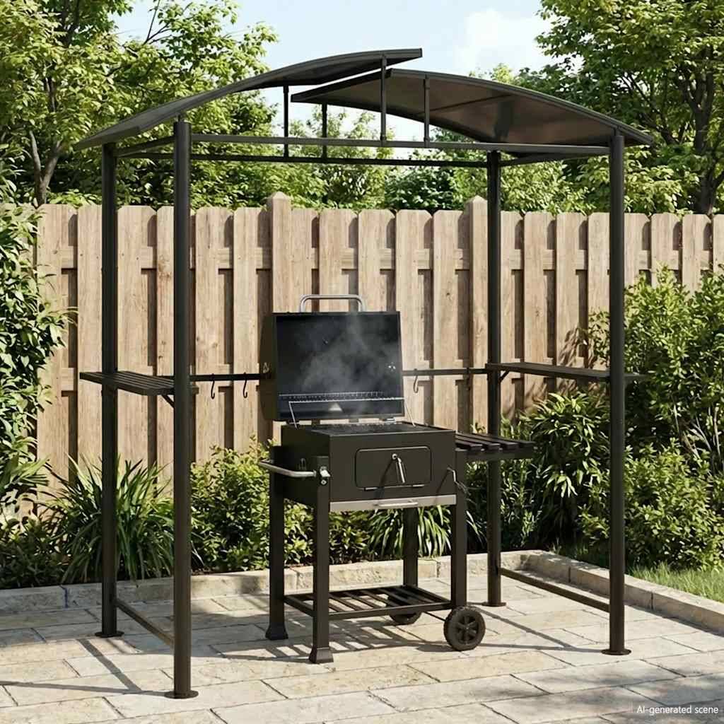 Vidaxl - Gazebo BBQ et étagères latérales anthracite 210x114x230cm acier vidaXL 360139 - Image 1