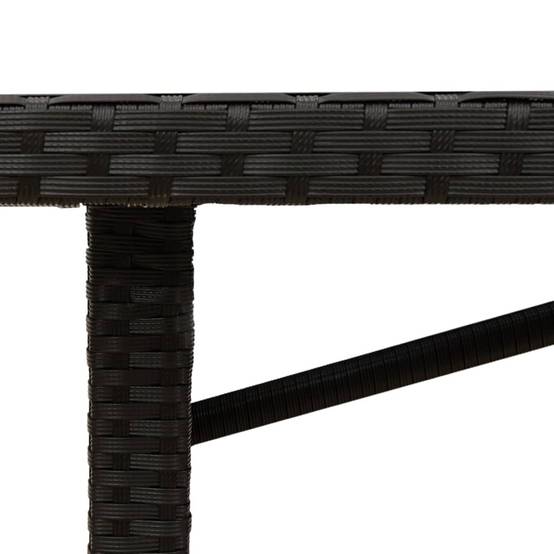 PANGIVO - Table de jardin résine tressée et bois d'acacia noir 190 x 80 x 74 cm - PANGIVO - Image 9