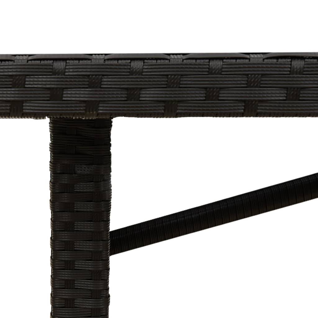PANGIVO - Table de jardin résine tressée et bois d'acacia noir 190 x 80 x 74 cm - PANGIVO - Image 9