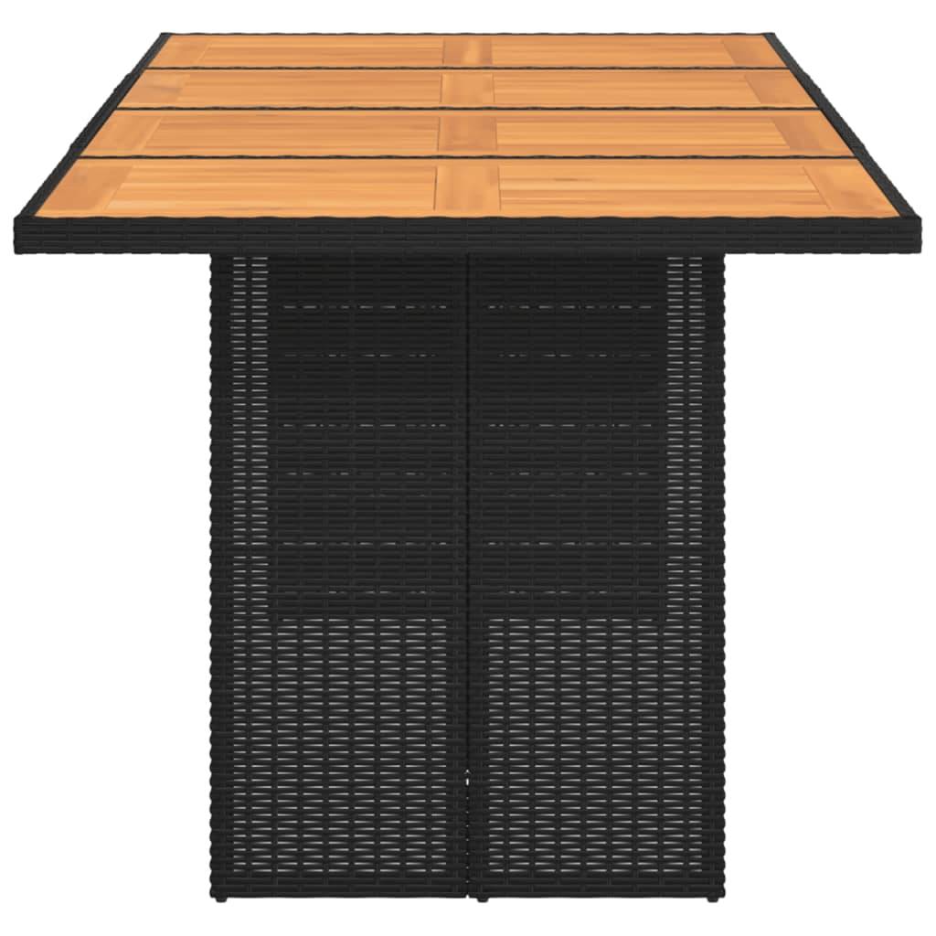PANGIVO - Table de jardin résine tressée et bois d'acacia noir 190 x 80 x 74 cm - PANGIVO - Image 4