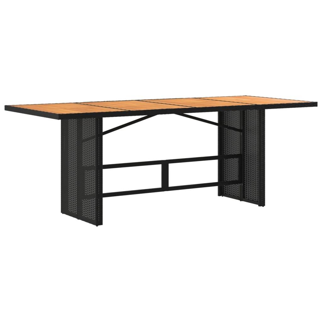 PANGIVO - Table de jardin résine tressée et bois d'acacia noir 190 x 80 x 74 cm - PANGIVO - Image 5