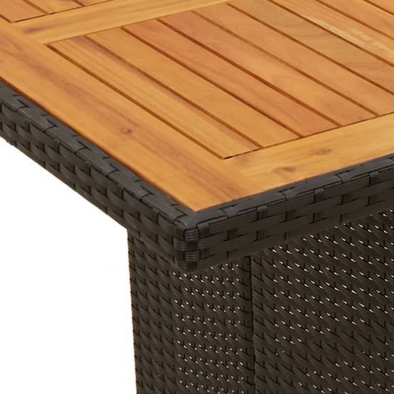 PANGIVO - Table de jardin résine tressée et bois d'acacia noir 190 x 80 x 74 cm - PANGIVO - Image 8