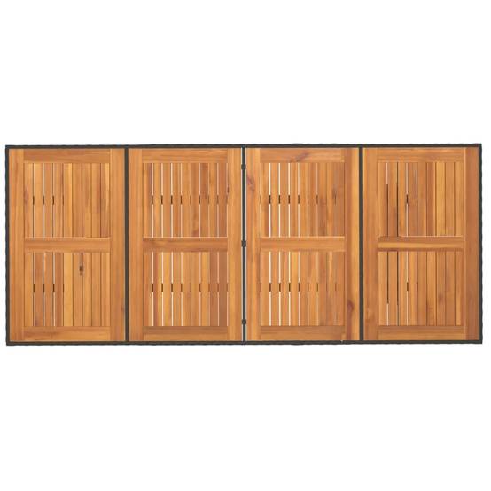 PANGIVO - Table de jardin résine tressée et bois d'acacia noir 190 x 80 x 74 cm - PANGIVO - Image 7