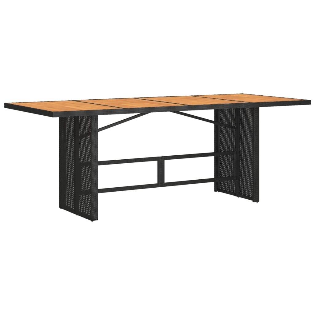 PANGIVO - Table de jardin résine tressée et bois d'acacia noir 190 x 80 x 74 cm - PANGIVO - Image 2