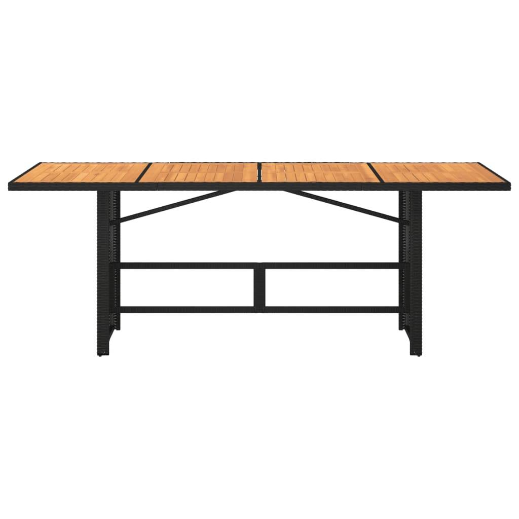 PANGIVO - Table de jardin résine tressée et bois d'acacia noir 190 x 80 x 74 cm - PANGIVO - Image 6