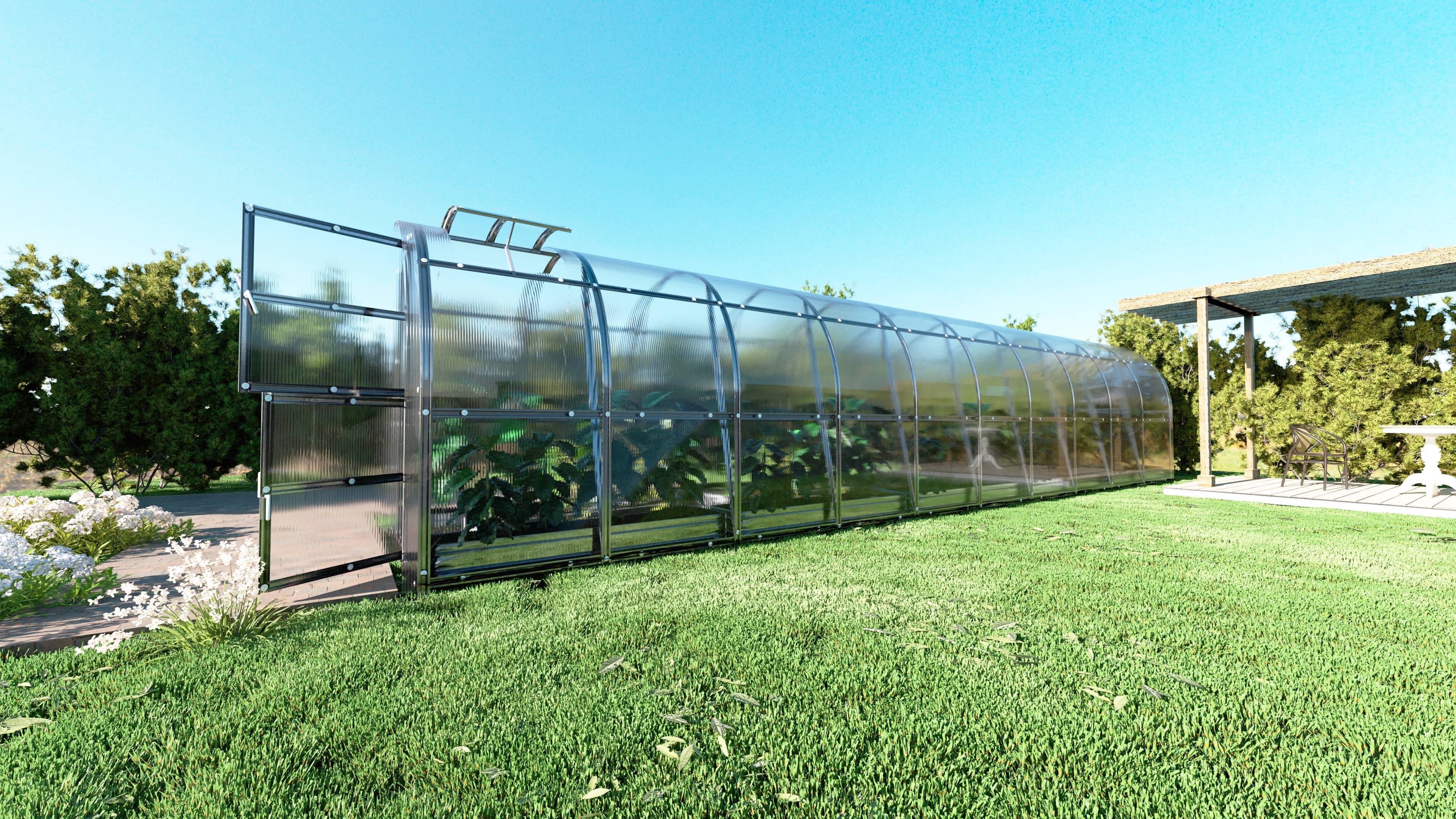 Serre KLASIKA SLIM 2 x 12 m (24 m²) , 6 mm avec revêtement en polycarbonate - Image 2
