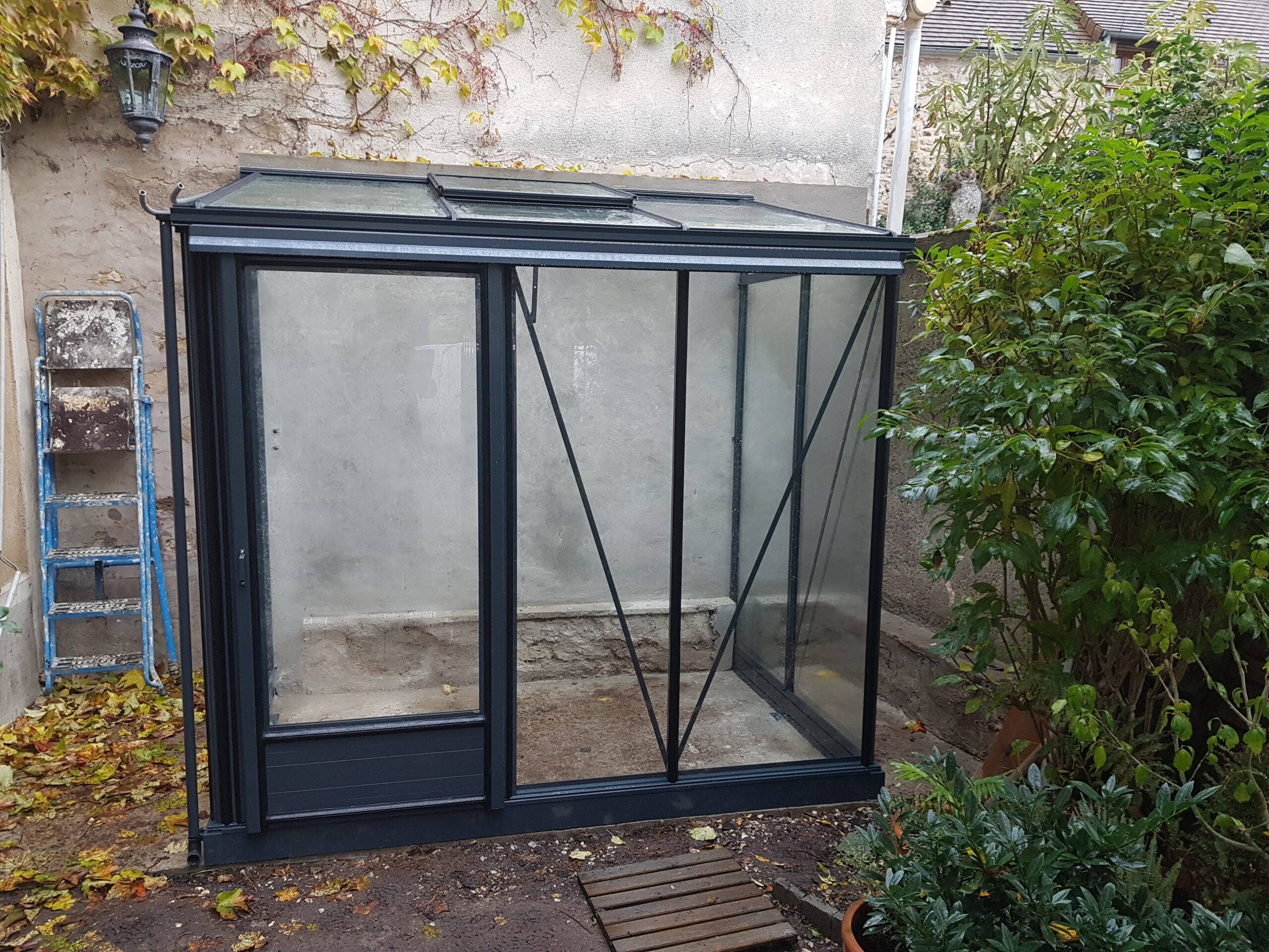 5m² - Serre en polycarbonate 8 mm alvéolés - Euro Midi serre adossée - Laquée - 5m² - rouge brun - L'atelier Des Serres - Image 6