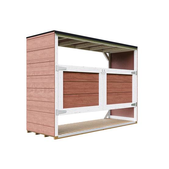 Timbela - Abri de jardin pour poubelles, Cache poubelle extérieur 1,62 m² / 3x240L - Timbela M982A-REDWOOD RED - Image 3