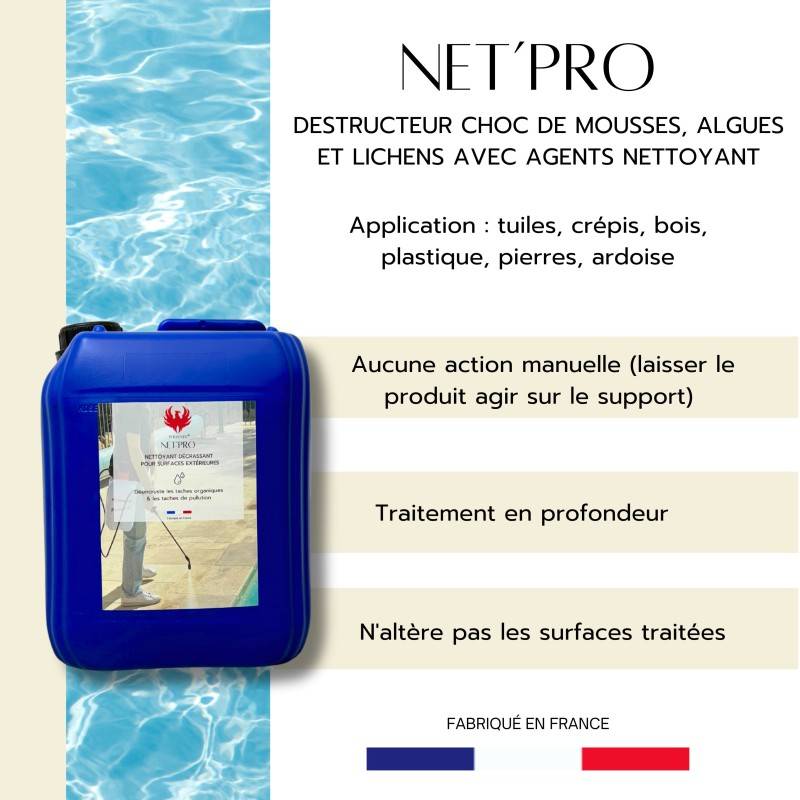 Nettoyant prêt à l'emploi toitures, façades, terrasses NET'PRO - 5 L - Image 2