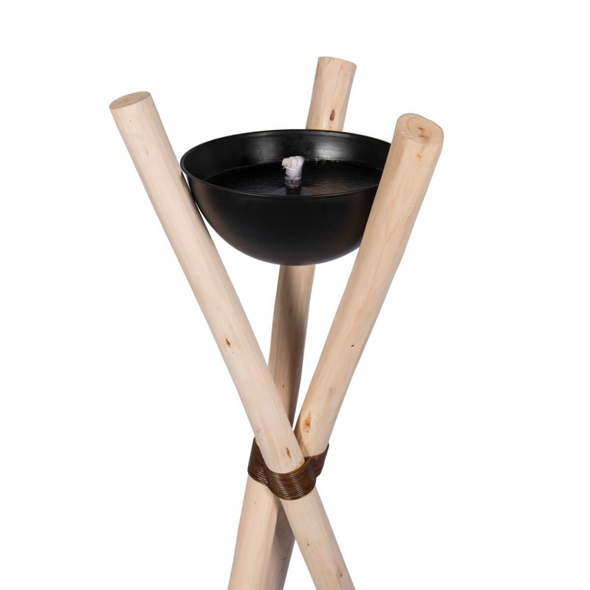Bougie extérieure à la citronnelle est dans un pot en fer avec trépied - Brin d'Ombre - Image 1