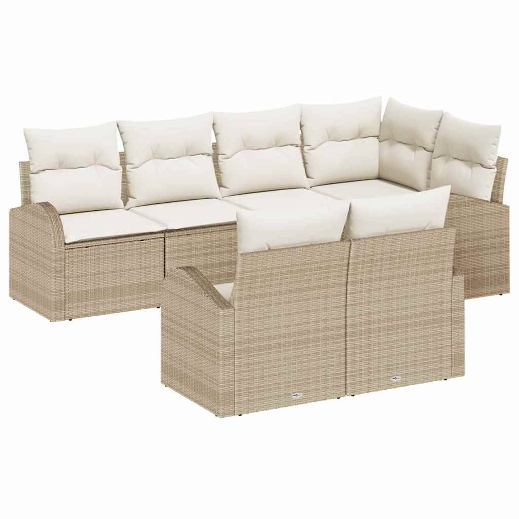 ComfortXL - Ensemble canapé extérieur 7 pcs en Poly rotin confortable Beige et Blanc – ComfortXL Outdoor Living - Image 1