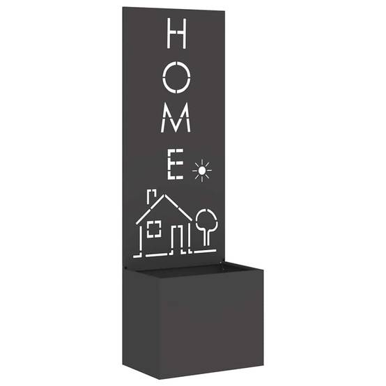 Jardinière - Pot De Fleurs - Bac à Fleurs avec Panneau Décoratif Noir 50 x 140 cm g1183 - Image 1
