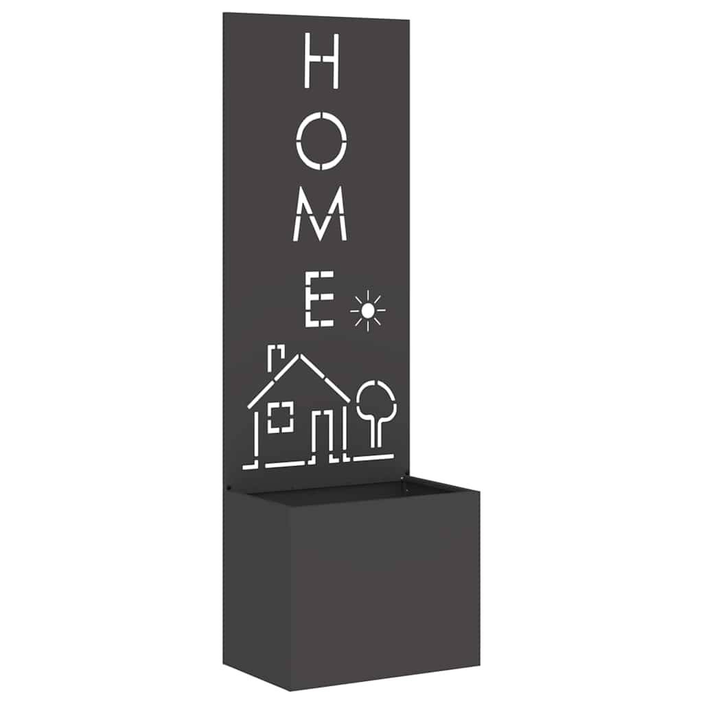 Jardinière - Pot De Fleurs - Bac à Fleurs avec Panneau Décoratif Noir 50 x 140 cm g1183 - Image 1