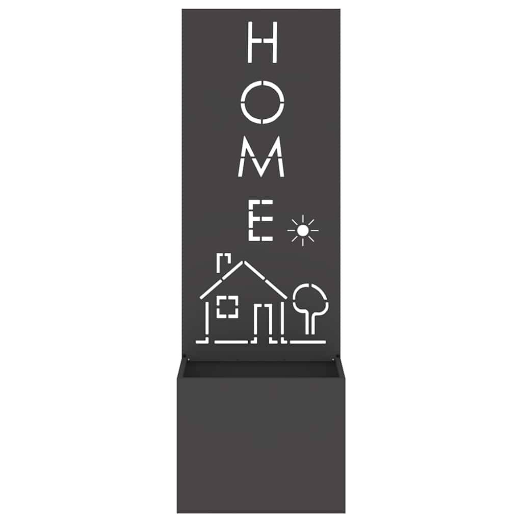 Jardinière - Pot De Fleurs - Bac à Fleurs avec Panneau Décoratif Noir 50 x 140 cm g1183 - Image 5